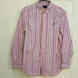 Ralph Lauren Pink Multi-Stripe Button-Down Shirt